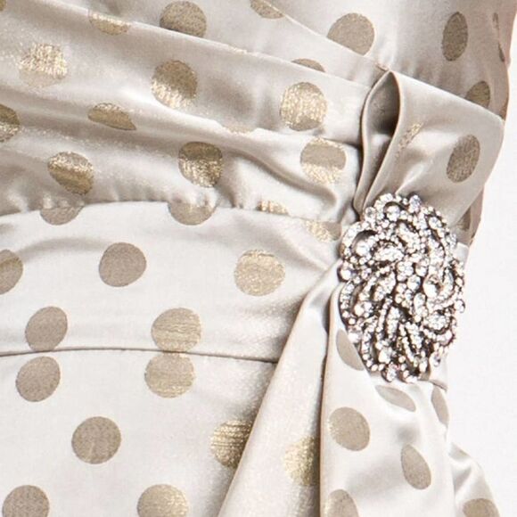 ELIZA J Embellished Strapless Metallic Satin Party Bridesmaid Dress Size 6 New - Picture 4 of 13